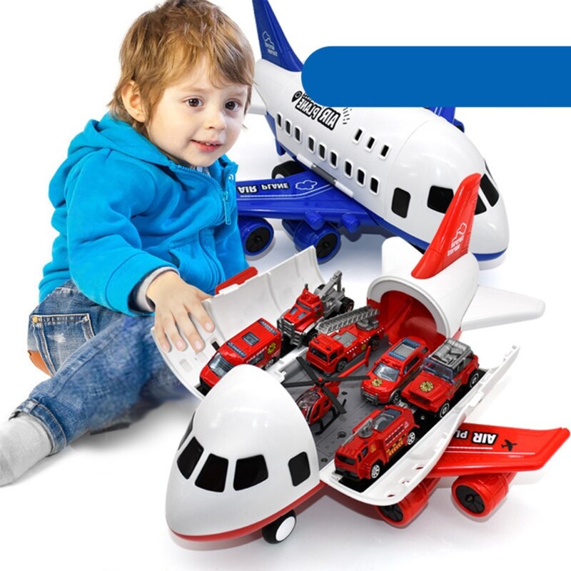 Kinderen Vliegtuig Model Speelgoed Set Simulatie Grote Opslag Transport Vliegtuigen Met Legering Behuizing Kleine Auto Helicopter Truck