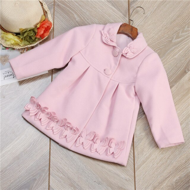 Herbst Rosa Mädchen Mantel Winter Warme Frühling Kleidung Outwear freundlicher freundlicher Jacken Mädchen rot Blume lässig Mantel: 2T