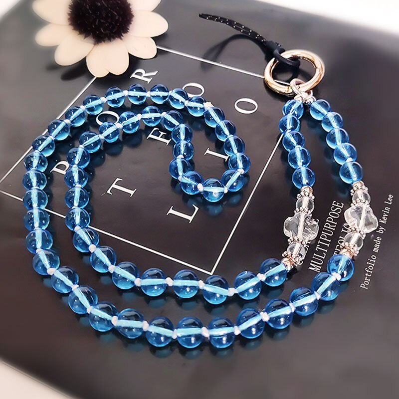 Mobiele Telefoon Lanyard, Ketting, Crystal Bead Hanger, Dual-Gebruik Afneembare Hanger Riem, hand-Geweven Anti-Verloren Touw Hanger: 02
