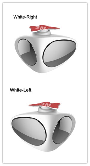 360- graders drejelig justerbar konveks bakspejl bil blindspids spejl vidvinklet forspejlhjul bil: Hvid venstre og højre