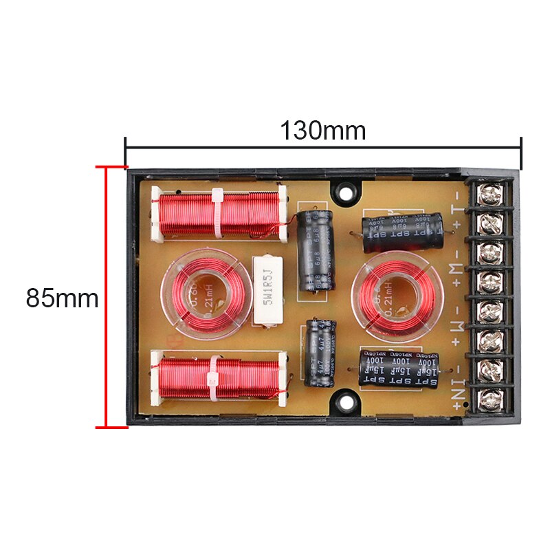 Altoparlante Audio per auto a 3 vie Crossover qualità del suono Booster altoparlante domestico Tweeter Midrange Bass convertitore di frequenza a tre vie 2 pezzi