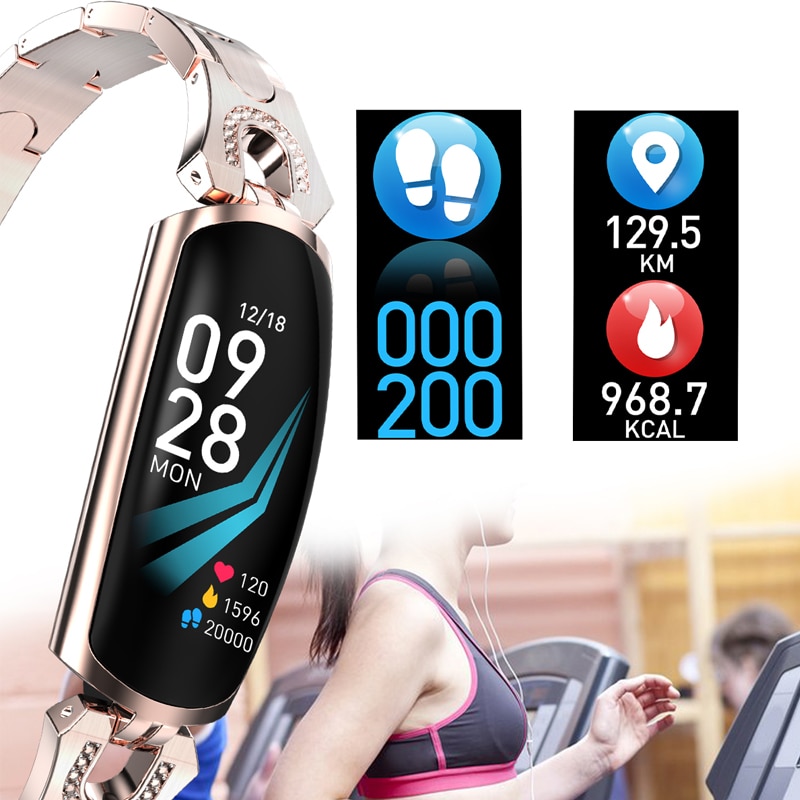 Ak16 naisen älykello ranneke syke verenpaine älykäs rannekoru kuntoseuranta älykello ranneke naisille