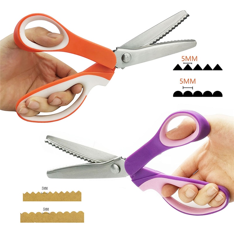 Tijeras para sastre de cuero en Zigzag, en forma de abanico, tejido de costura , Sastre, tijeras para tela, accesorios de costura