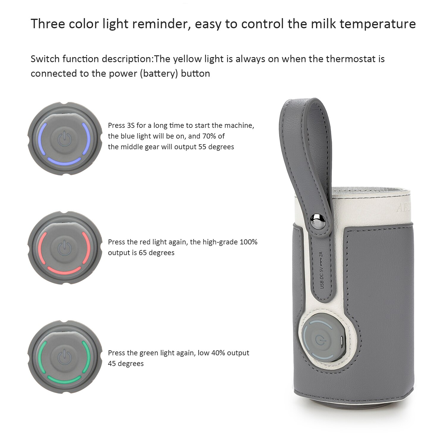 Sac chauffe-biberon USB pour bébé, sac thermostatique Portable pour voyage en plein air