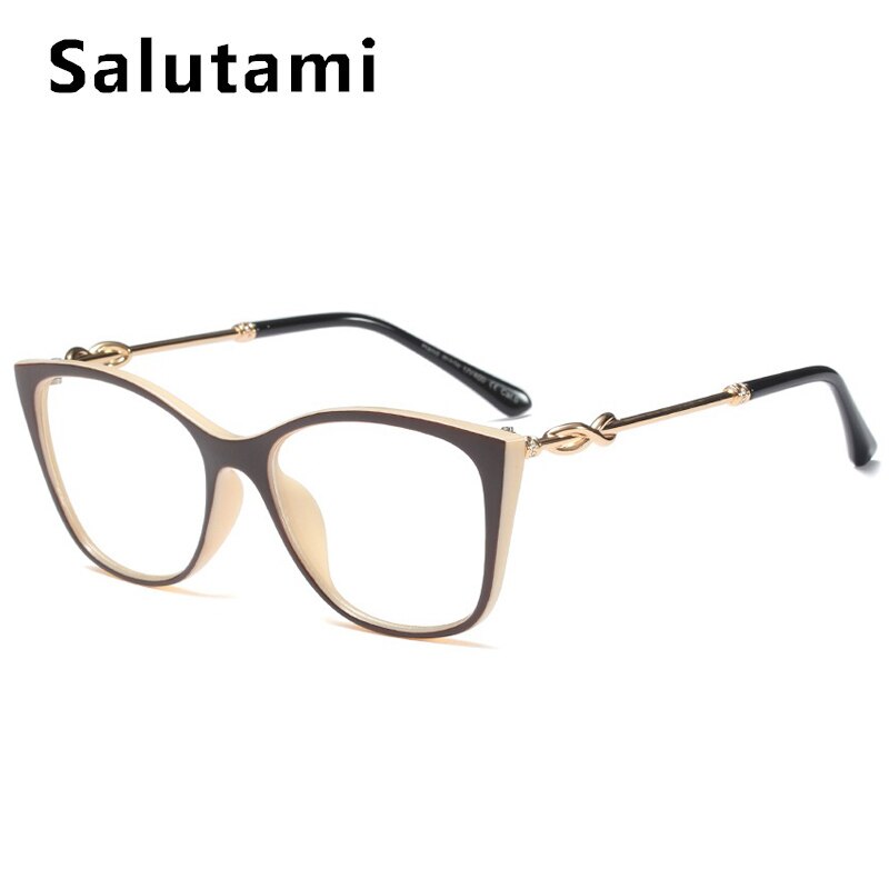 Monture de lunettes Double couleur bleue pour femmes, de luxe en alliage, pour ordinateur, transparentes, teintes, pour hommes,: beige clear