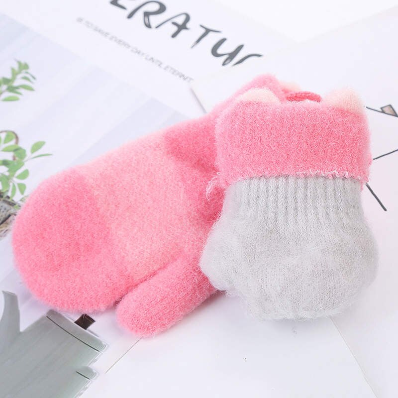 Balleenshiny Liebe Buchstaben Baby Kinder Handschuhe für 0-3Y Nette Baby Gestrickte Woolen Winter Warme Handschuhe für Junge Mädchen Kinder Fäustlinge
