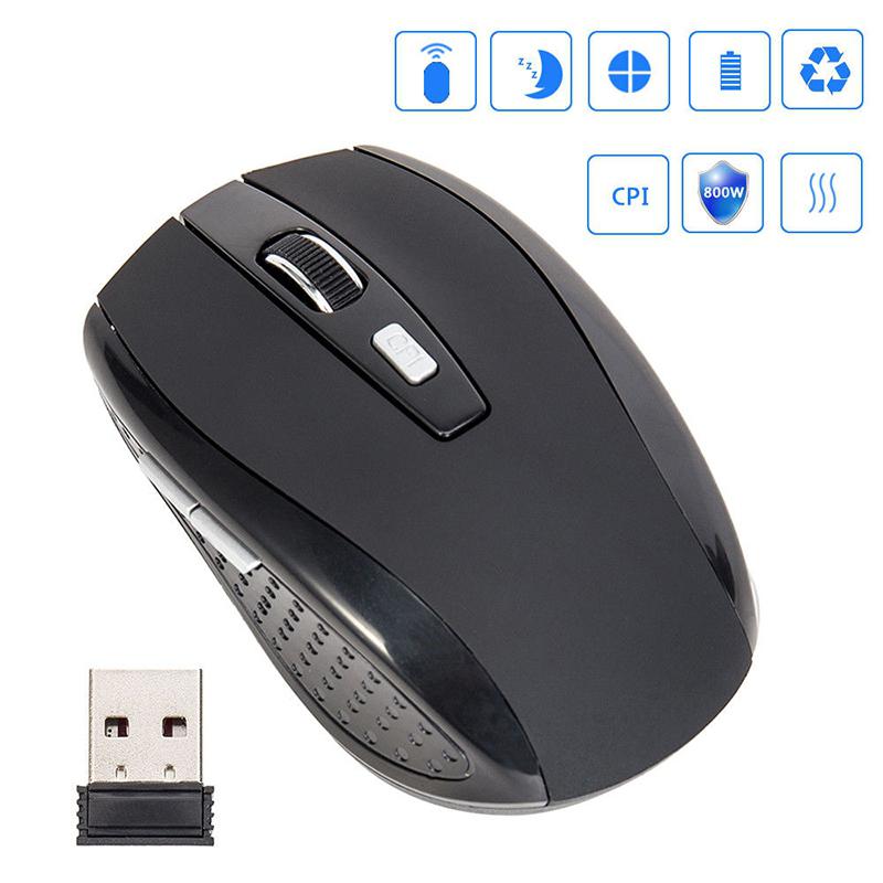 2.4GHZ Portable Wireless Mouse 6 Keys USB Receiver Cordless Optical Scroll Mouse for PC Laptop Desktop Universal Computer Perip