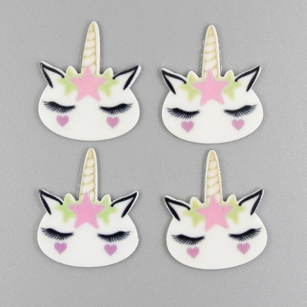 10 st/lot harts hästhuvud cabochons för pilbågar tecknad horned häst harts platt rygg hantverk gör-det-själv-håraccessoarer/kylskåp klistermärke: 13