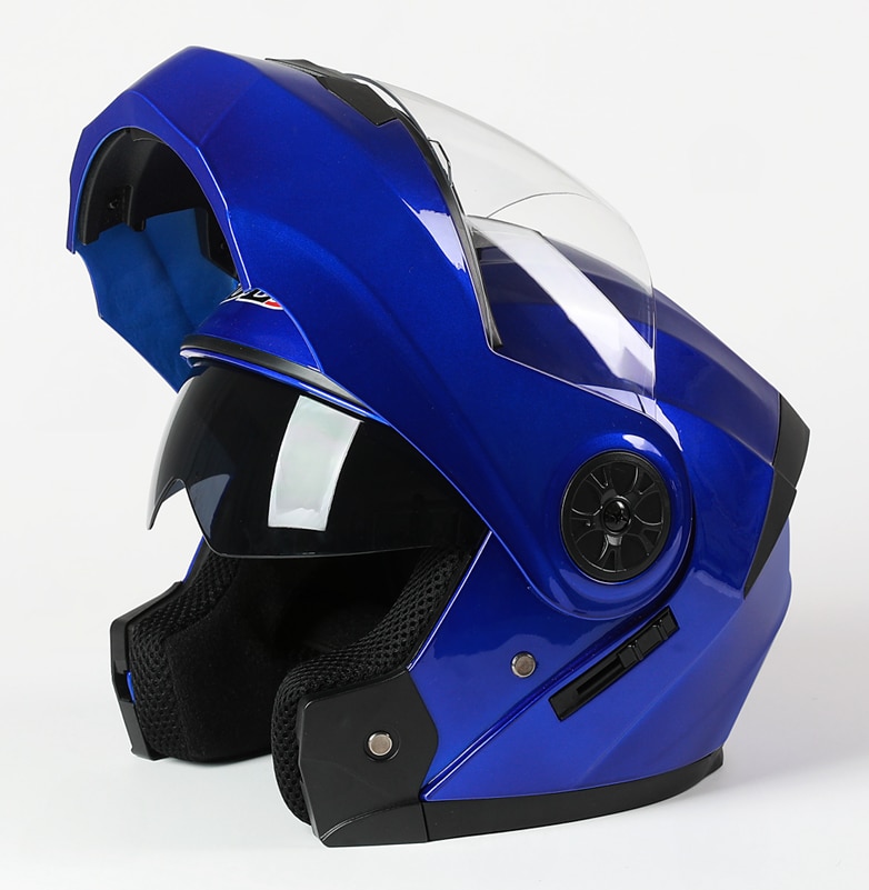 Opklapbare motorhelm met dubbele lens, modulaire motorcross integraalhelmen, casco moto capacete casque