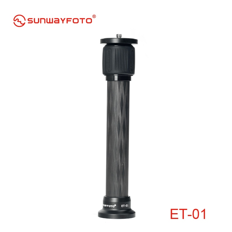 Tubo de extensión de trípode SUNWAYFOTO ET-01 20mm Material de fibra de carbono para trípode de mesa portátil con tornillo de conversión 1/4-3/8