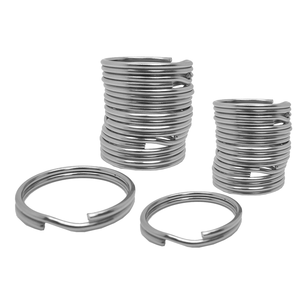20Pcs Durable 316 Stainless Steel Split Ring 30mm+22mm Gear for Underwater Scuba Diving Boating Camping Accessories Keyrin