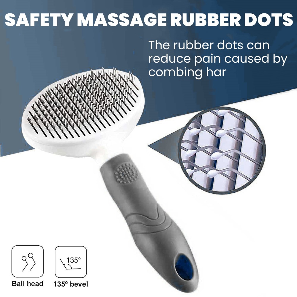 Pet Brush Dog Hair Beauty Care Stainless Steel Pet Hair Remover Pet Cleaning Grooming Self-cleaning Hair Comb Pet Accessories
