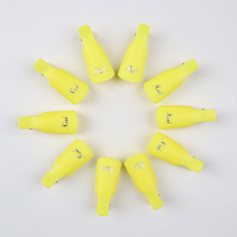 Nagellak Remover Clips Nail Art Soak Off Uv Gel Polish Remover Wrap Tool Cleaner Superieure Clip Caps: Yellow
