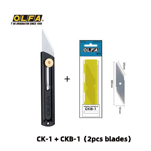Olfa CK-1 Craft Knife Cutter Art Knife Knife Cutting Carving Stinless Steel Blade DIY Utility Craft Tool: CK-1 with 2pcs blade