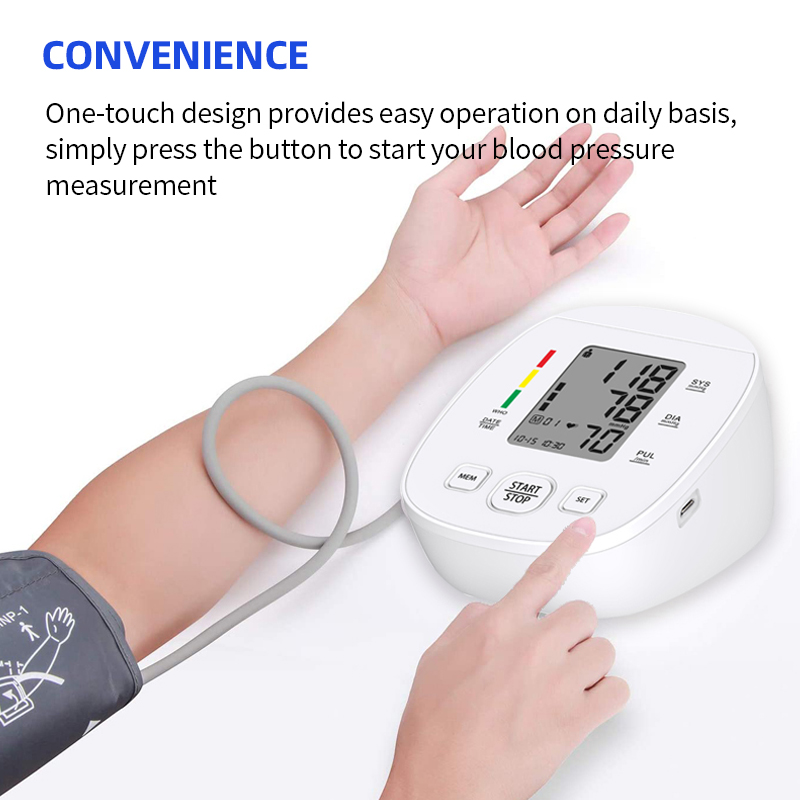URIT Digital Blood Pressure Monitor Upper Arm Automatic Cuff Home BP Sphygmomanometers with Large LCD Display