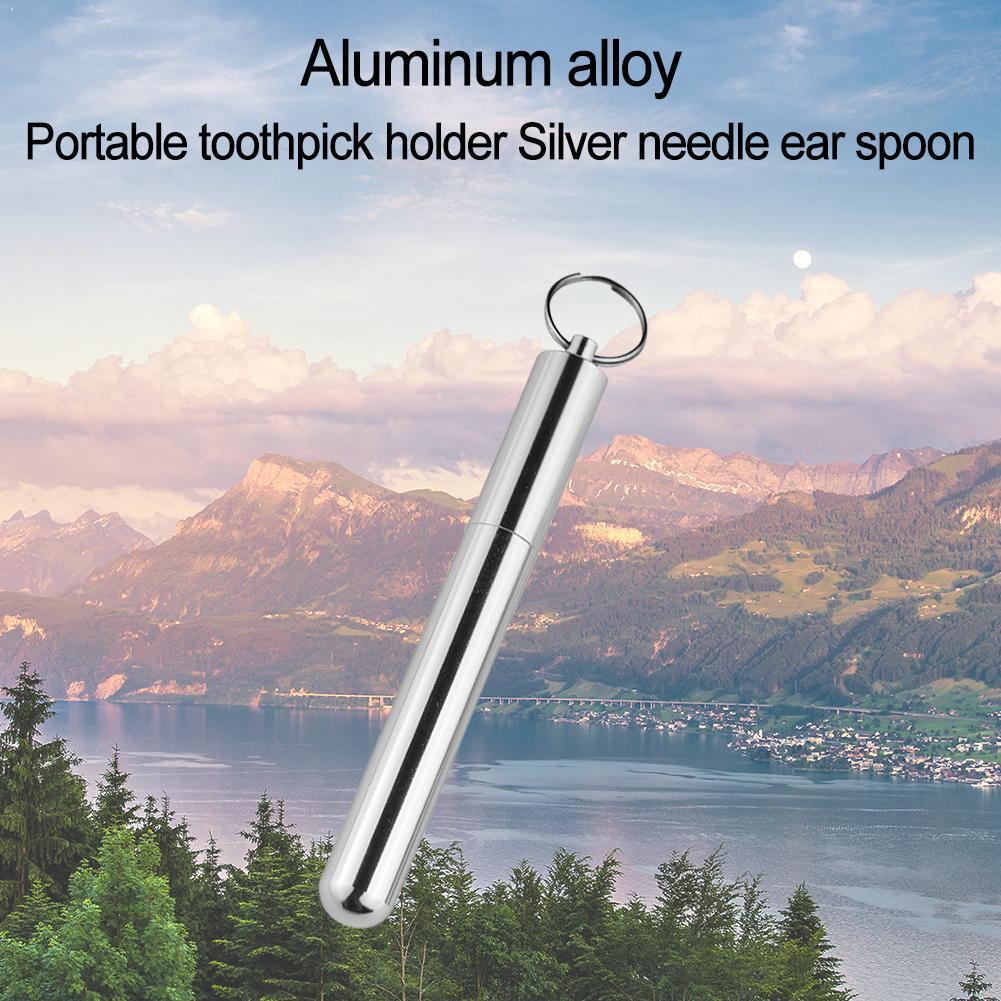Portable Aluminum Outdoor Gadget Pillbox Innovation Toothpick Sealed Holder G1K9 waterproof Mini Gadget V6J5