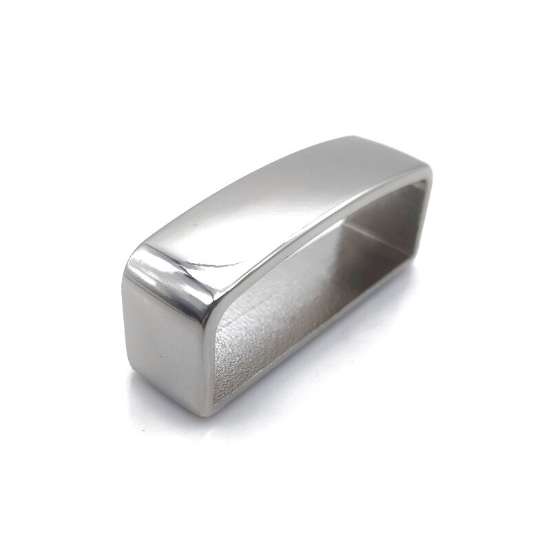 40mm D Shape Square Belt Strap Loop Ring Buckle Brass Belt Keeper for Leather Craft Bag Strap Solid Belt: Silver