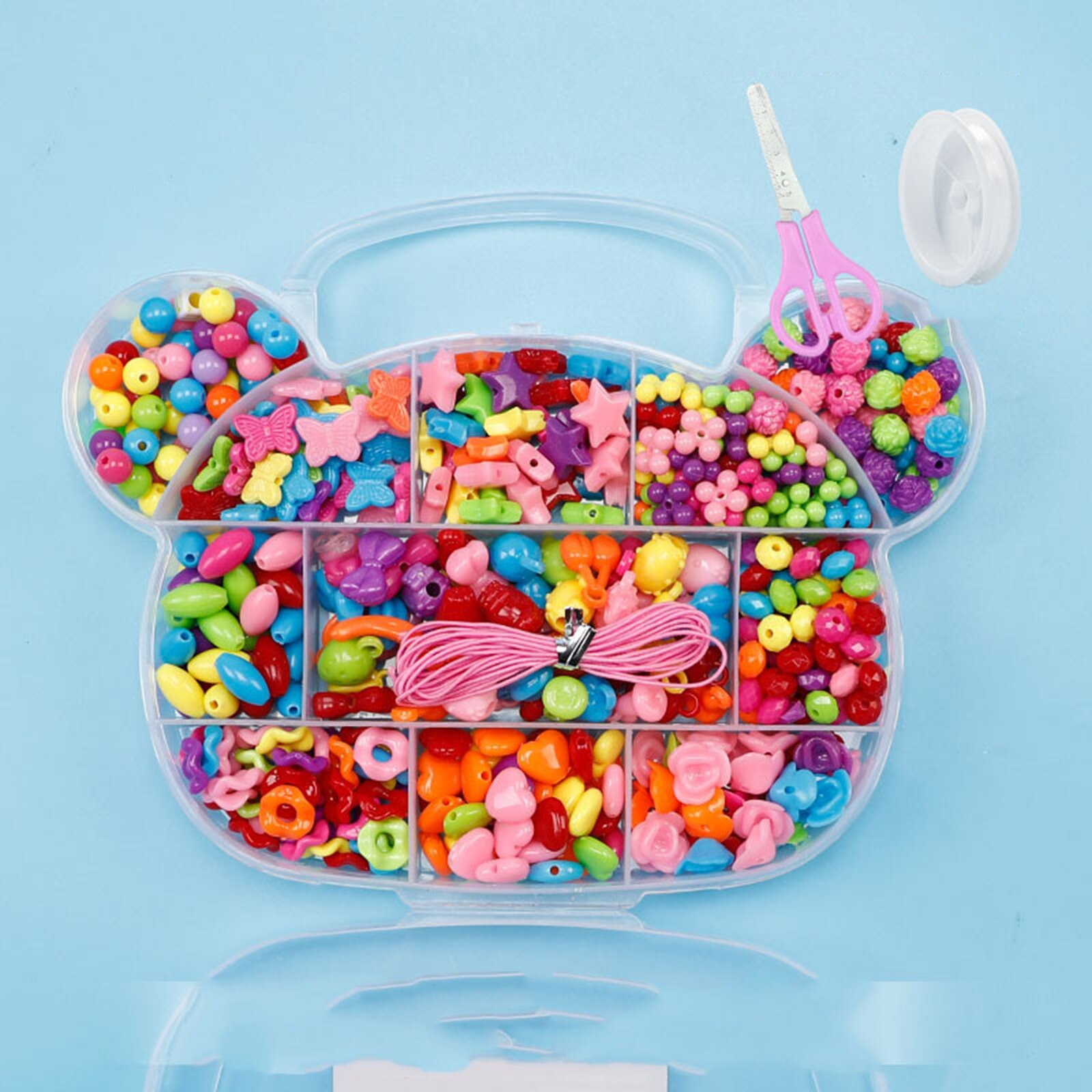 1 Set Acrylic DIY Handmade Beaded Kits For Girls Bracelet Necklace DIY Jewelry Making Craft Cute Heart Materials Accessories: 13