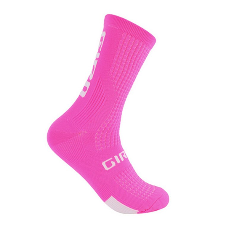 Gir cycling socks compression socks men and women soccer socks Sports basketball socks 14 Color: Pink