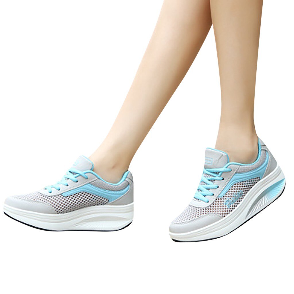 JAYCOSIN Top Brand Spring Sneakers women shoes Women's Mesh Breathable Sneakers Casual Shoes Student Running Shoes: Blue / 35