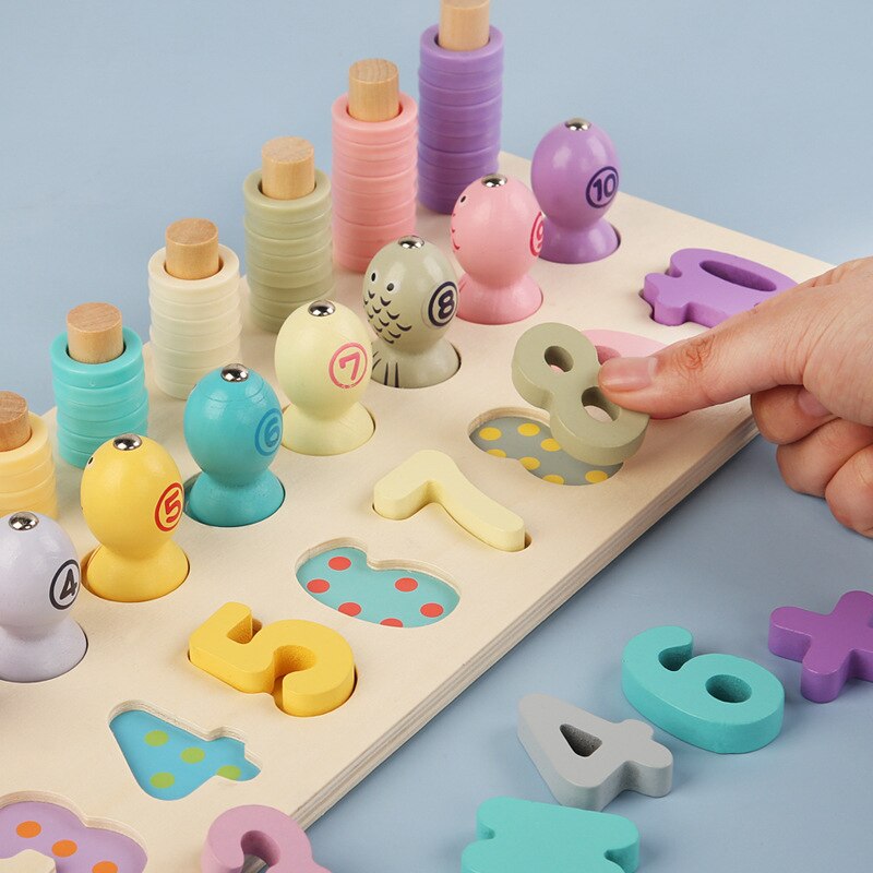 Fishing Pairing Memory 3 in 1Game Fun Block Board Game Educational Color Cognitive Ability Toys For Children Kids