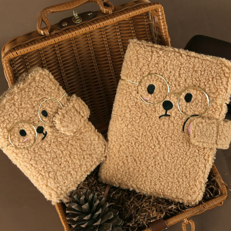Kinbor Cashmere Cover Notebook Cute Bear A5 Handbook Diary A6 Student Notepad Ins Cute Wind Notebook Hand Book