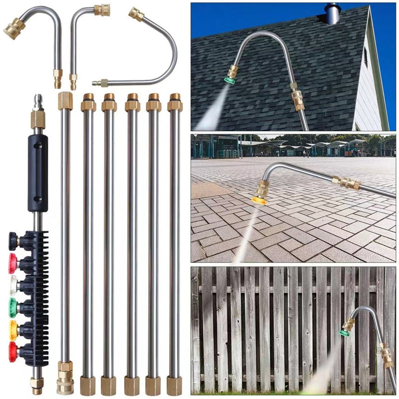 4000 PSI Telescoping High Pressure Washer Wand Set Wall Cleaning Gun Stainless Steel Extension Pole High Pressure Water Gun