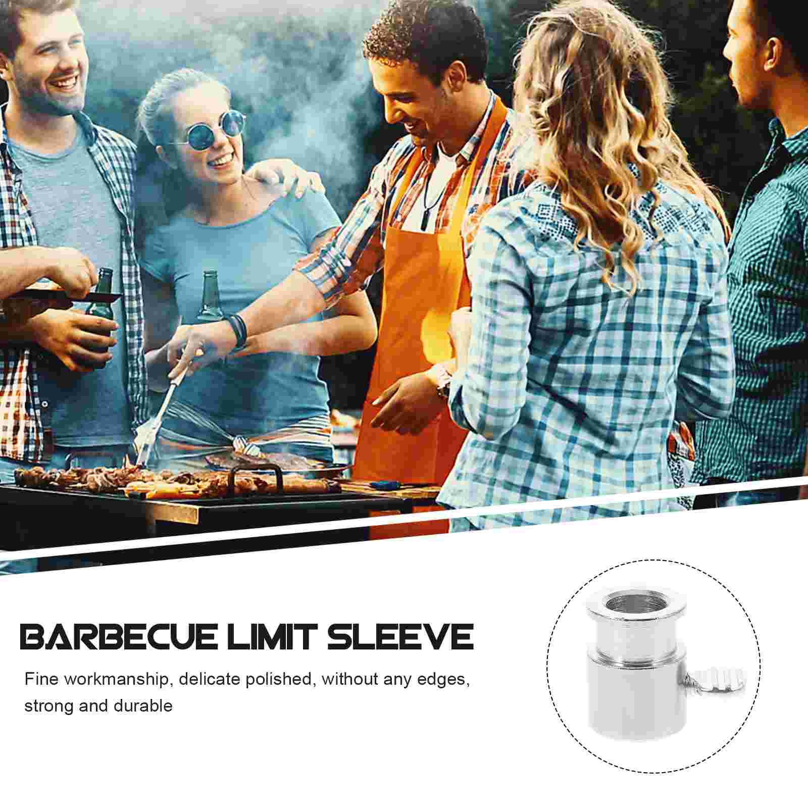 Fourchette à poulet électrique en fer, manchons de limite de gril de Barbecue, outil de Barbecue Durable, accessoires de four à gaz, collier d'arrêt de gril rotatif 4 pièces