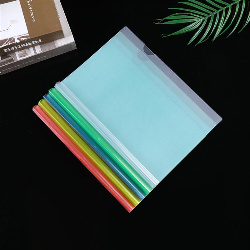 20pcs Sliding Bar File Clamps Transparent Plastic File Folders A4 Paper Organizer Report Contract File Holder for School Office