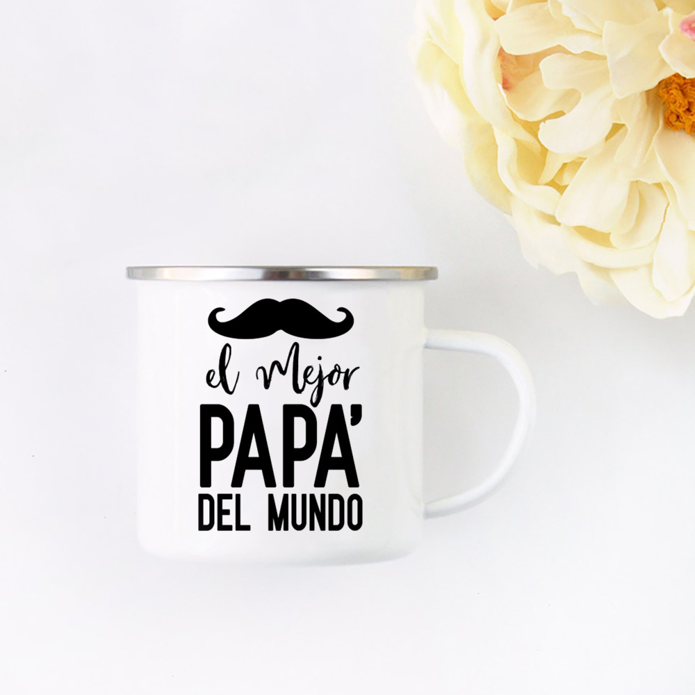 TU ES EL MEJOR PAPA EN EL MUNDO Taza esmaltada Café Té Taza esmaltada Bebida Agua El mejor original y divertido para el día del padre: Morado