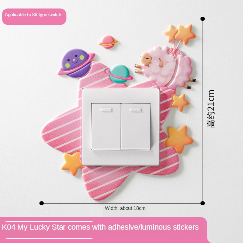 Luminous Cartoon Switch Sticker 3D Silicone On-off Switch Sticker DIY Decoration Fluorescent Livingroom Kids Room Switch Cover: Coffee