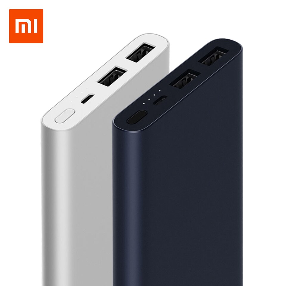 Original Xiaomi Mi PowerBank 2 10000 MAh Mi Power Bank Dual USB Port Quick Charge Powerbank Ultra-thin External Battery Charging