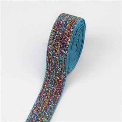 Elastiske bånd 2.5cm gummi elastiske 25mm leopard talje bånd elastik couture diy tøj undertøj bukser sy tilbehør: Blå farve