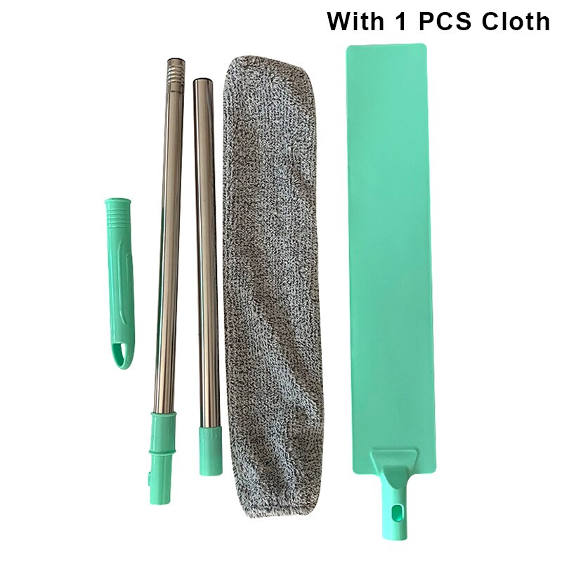 Mopa de mango largo reutilizable para limpieza del hogar, cepillo de limpieza, mopa de mango largo, herramientas de limpieza para el hogar, cepillo para barrer, Plumeros: 125cm 1 PCS Cloth