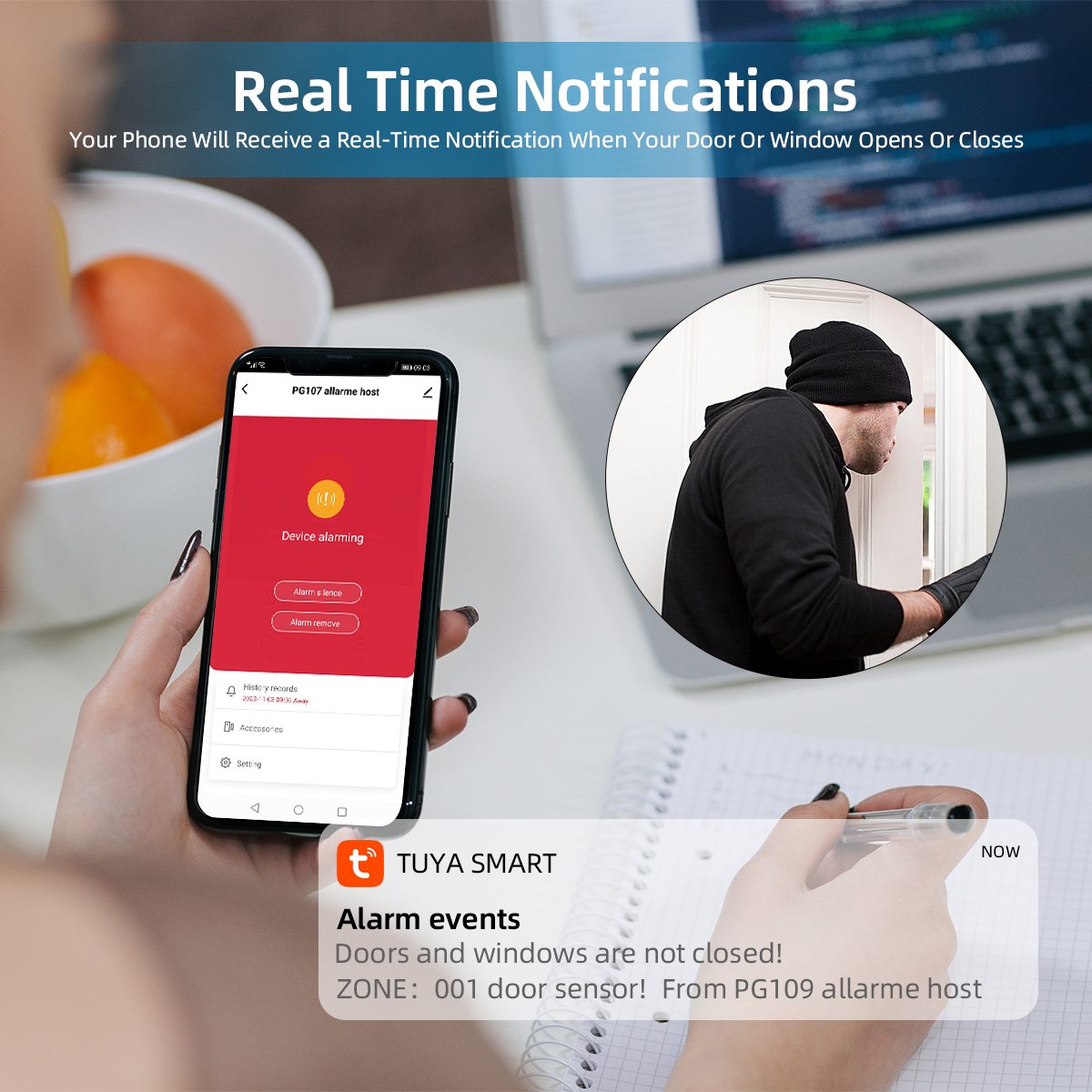 4G Wifi Draadloos Alarmsysteem Tuya Smart Home Kindveiligheid Thuis Antidiefstalsysteem Smart Life App Controle Werkt met ALexa PG-109