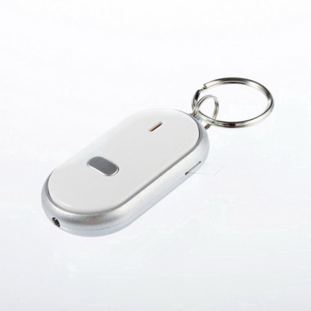 Wit Smart Finder Key Locator Anti-Verloren Sleutels Chain Sleutelhanger Whistle Sound Control met LED Licht