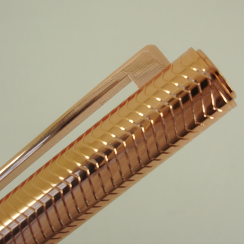 ACMECN Rose Gold Ballpoint Pen High-Tech Carves Wave Pattern Twist Retractable Ball Pen for Men or Lady Unisex Pens