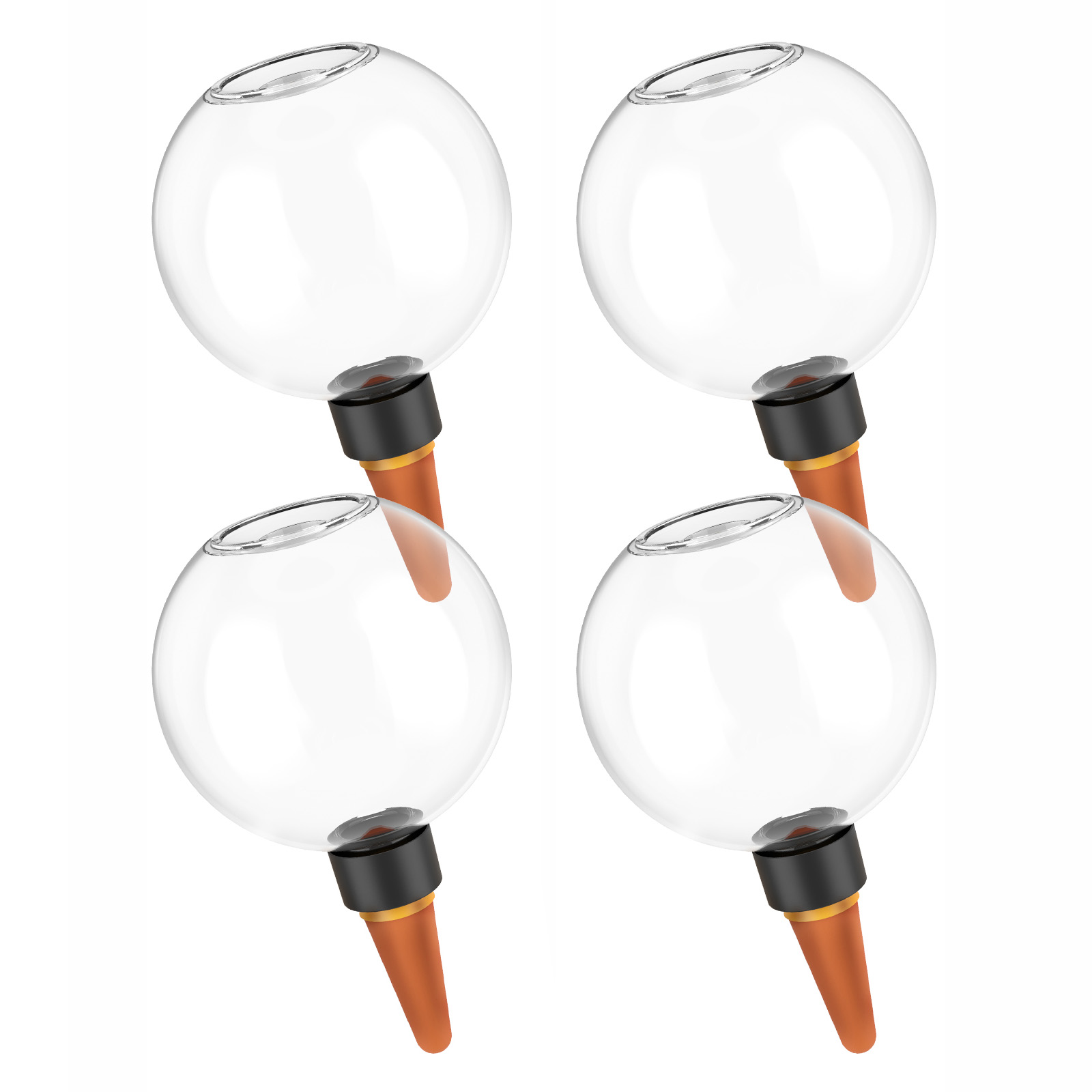 Sistema de riego por goteo automático, 2/4 Uds., 500ML, bombillas de riego automático para plantas de jardín, plantas de flores, dispositivos de bolas de riego: Caqui oscuro