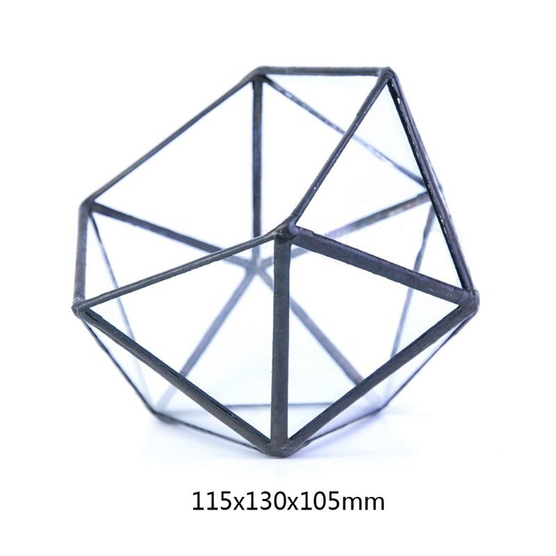 Glas Terrarium Opbergdoos Sieraden Houder, Glas Geometrische Terrarium Tafelblad Vetplant Box Planter Houder Case