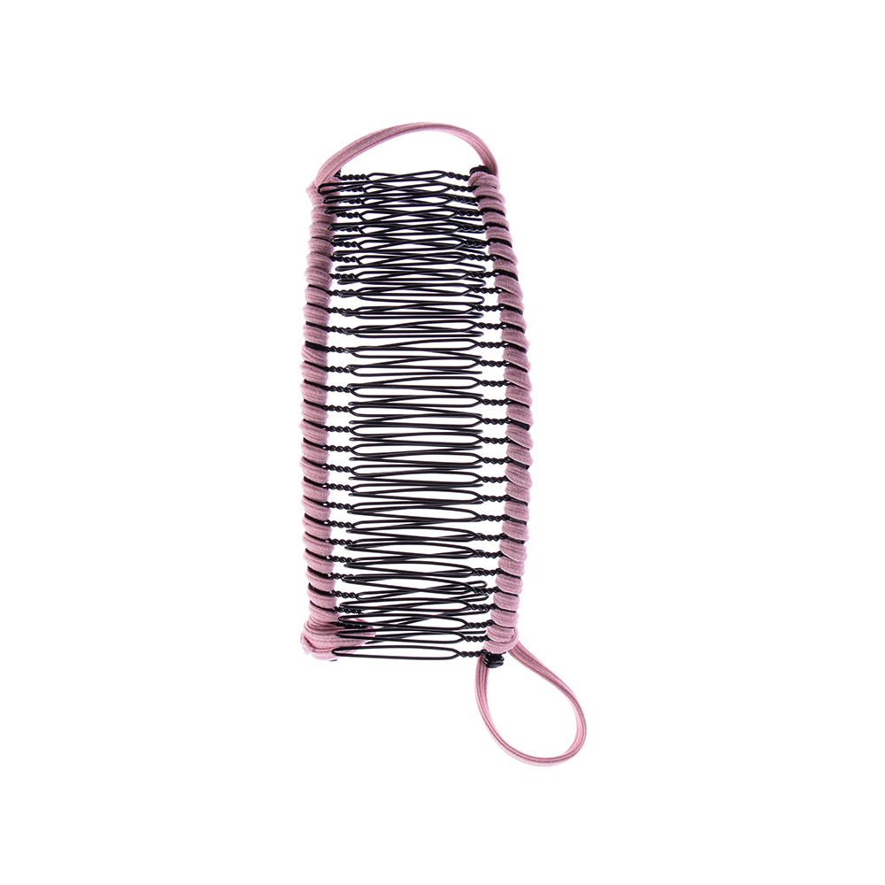 1PC Vintage Unisex Lazy Banana Combs Stretchable Metal Hairclip Head Massage Stretchable Comb Hair Styling Tool Acces: pink 30 comb