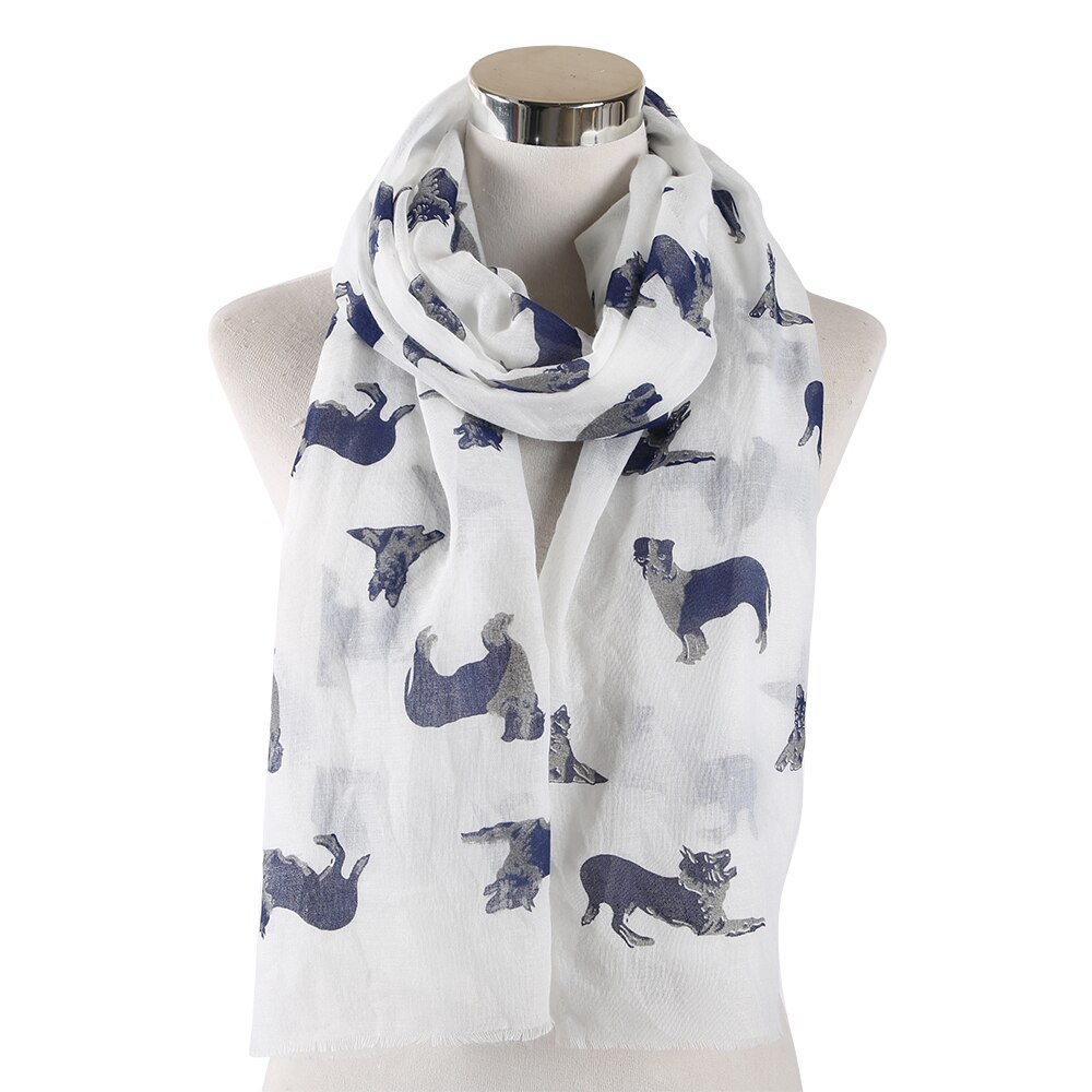 FOXMOTHER Grey Pink German Shepherd Dog Scarf For Dog Lover For Women Scarves Dog Woman