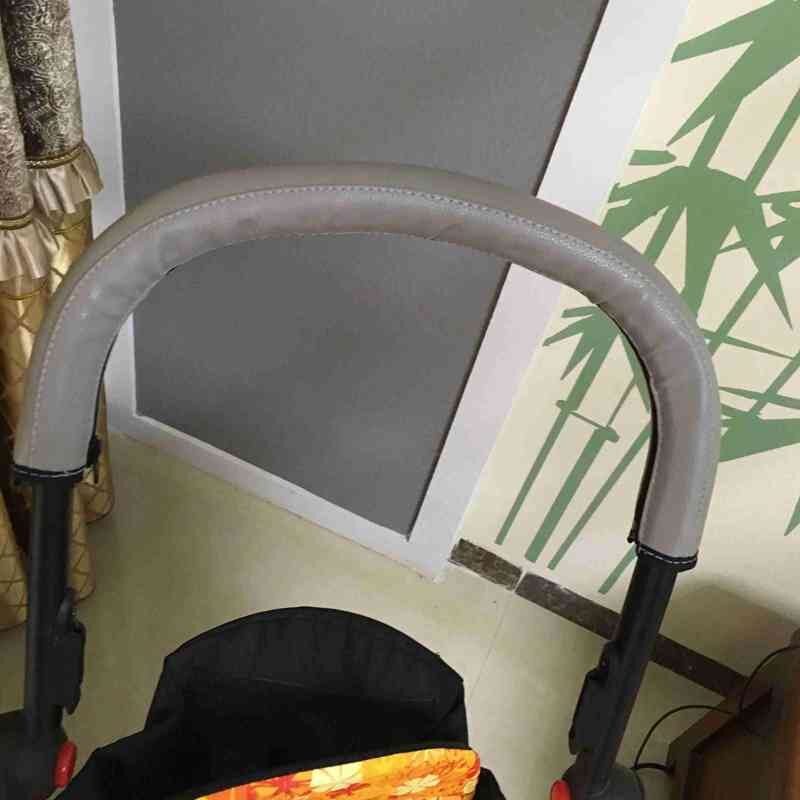 Accesorios para cochecito de bebé, silla de ruedas con asa, reposabrazos de cochecito de bebé, funda protectora de Pu para cochecito de bebé babyzen yoyo yoya: Gris