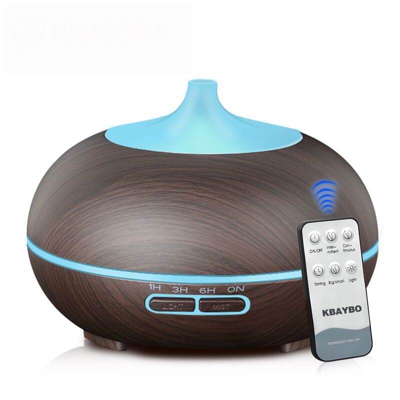 300 Ml Aroma Diffuser Aromatherapie Houtnerf Essentiële Olie Diffuser Ultrasone Cool Mist Luchtbevochtiger Voor Thuis Afstandsbediening