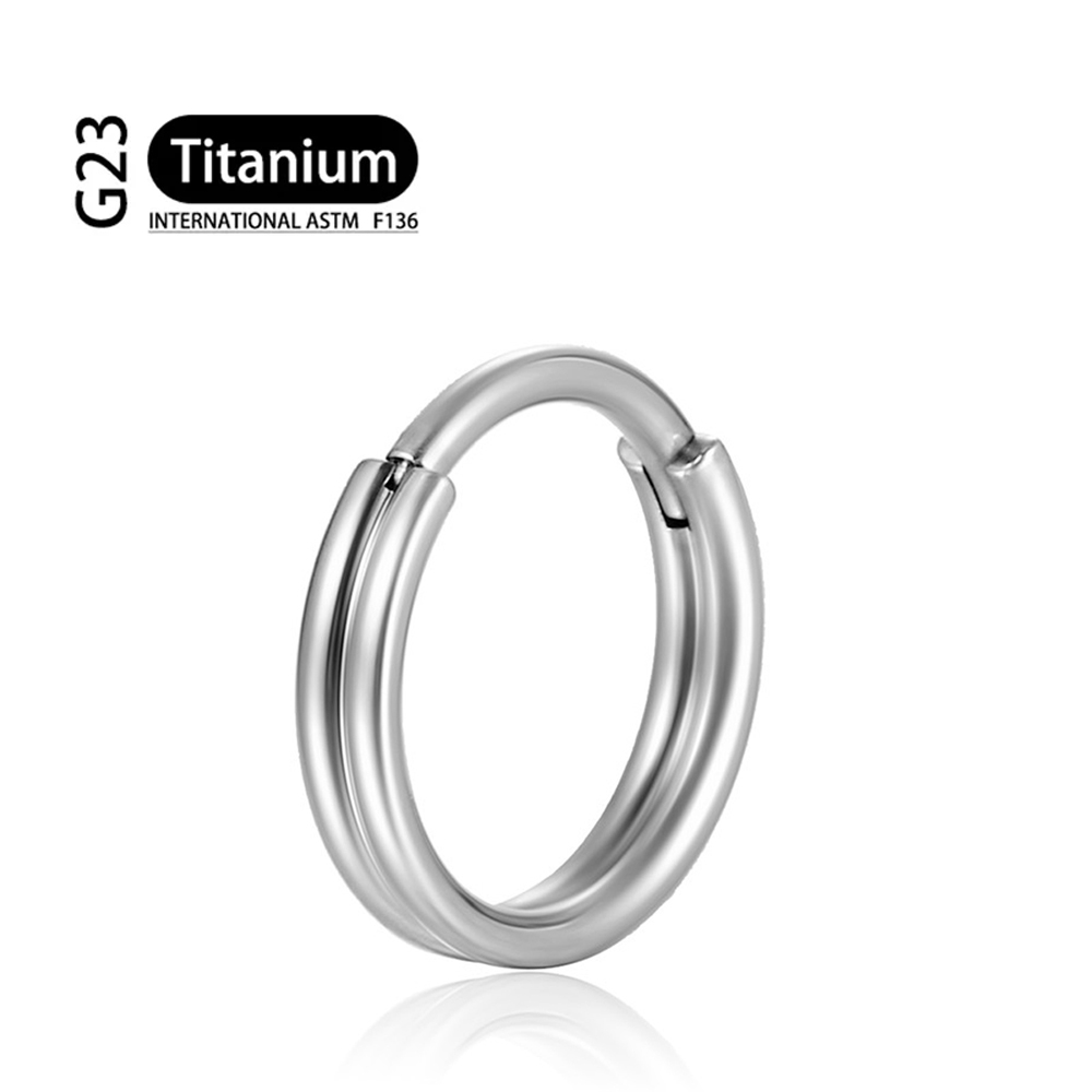 Piercing de titanio G23, doble capa, Triple pila, anillo de nariz de circón con bisagras, cartílago de hélice CZ, Clicker de tabique de cartílago pequeño: Negro / Color amarillo dorado claro