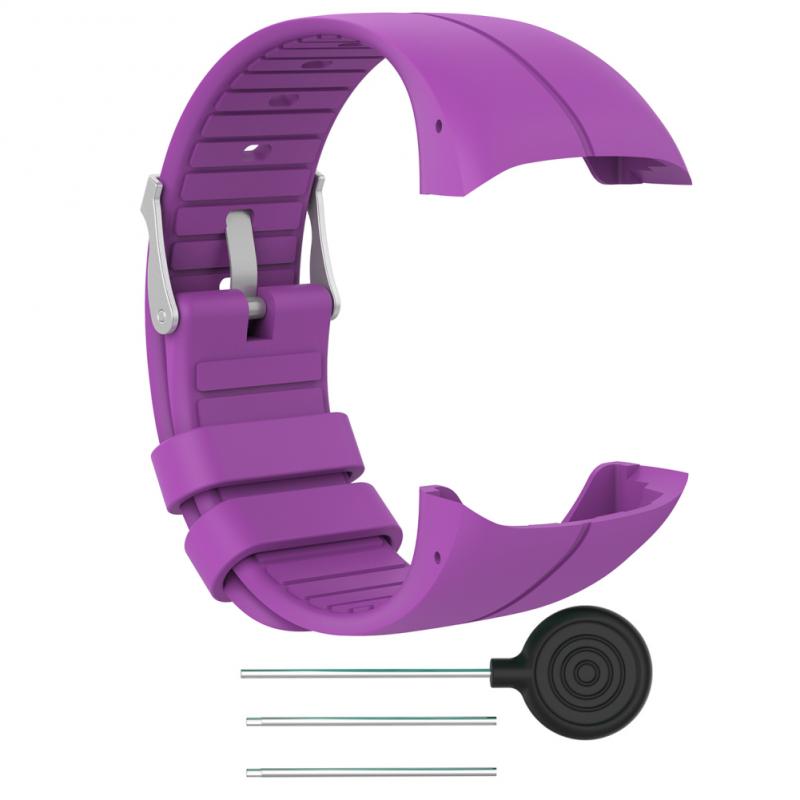 Colorful Replacement Watch Strap For Polar M400 Running Smart Watch Silicone Sport Wrist Band For Polar M430 Silicone Strap: purple