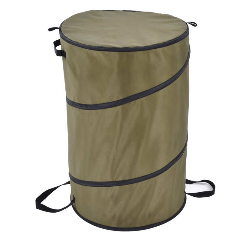 Collapsible Trash Bag Large Oxford Cloth Garden Leaf Container Reusable 113L with Handles for Camping for Lawn