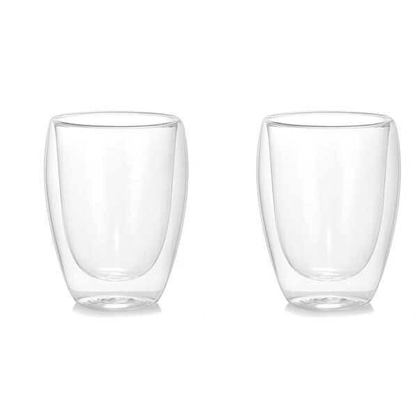 Loodvrije handgemaakte waterfles koffiekopjesset hittebestendige dubbelwandige glazen beker bier handgemaakte bierpul thee whisky glazen beker: 2 stuks  (350ml)