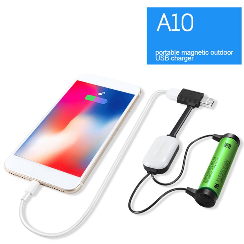 A10 A10 Batterij Lader Voor Li-Ion Batterijen Multifunctionele Magnetische Usb Charger Mini Opladen/Ontladen Power Bank Voor 18650