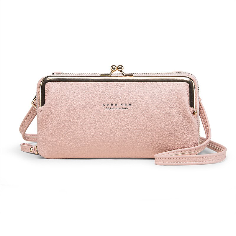 Soft PU Leather Crossbody Bags For Women Small Mini with Metal Handle Lady Shoulder Messenger Bag Handbags: C0042-PINK