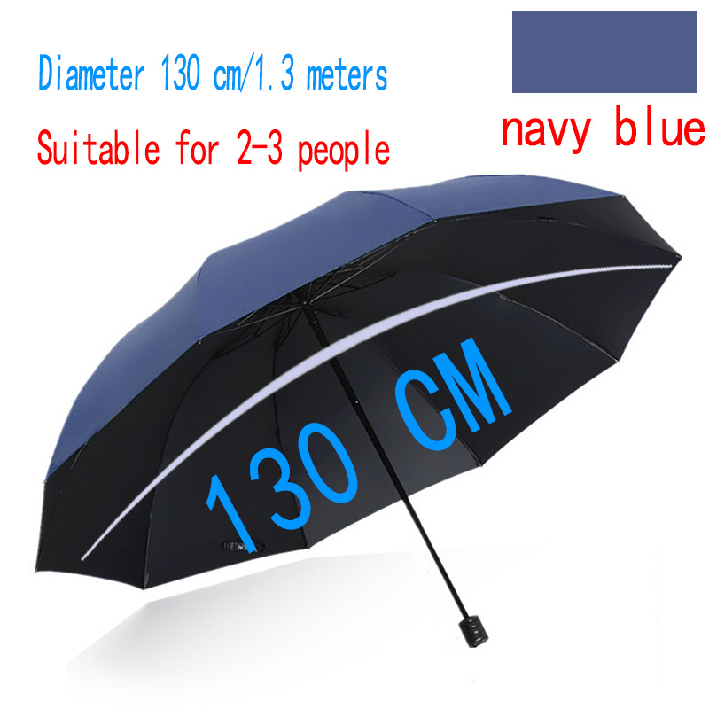 Paraguas plegable súper grande para hombre y mujer, paraguas a prueba de viento, paraguas plegable para negocios, sol y lluvia, paraguas de viaje para toda la familia: Azul